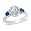 Thumbnail Image 0 of Previously Owned - Vera Wang Love Collection 5/8 CT. T.W. Diamond and Blue Sapphire Engagement Ring in 14K White Gold