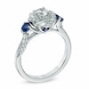 Thumbnail Image 1 of Previously Owned - Vera Wang Love Collection 5/8 CT. T.W. Diamond and Blue Sapphire Engagement Ring in 14K White Gold