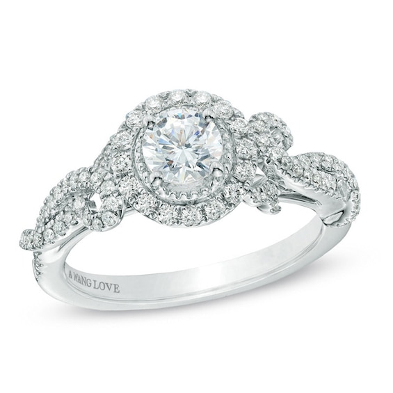 Previously Owned - Vera Wang Love Collection 7/8 CT. T.w. Diamond Vintage-Style Engagement Ring in 14K White Gold
