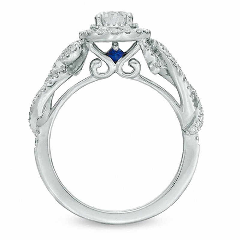 Main Image 3 of Previously Owned - Vera Wang Love Collection 7/8 CT. T.W. Diamond Vintage-Style Engagement Ring in 14K White Gold