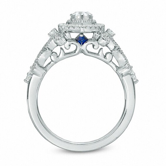 Previously Owned - Vera Wang Love Collection 1 CT. T.w. Pear-Shaped Diamond Frame Engagement Ring in 14K White Gold