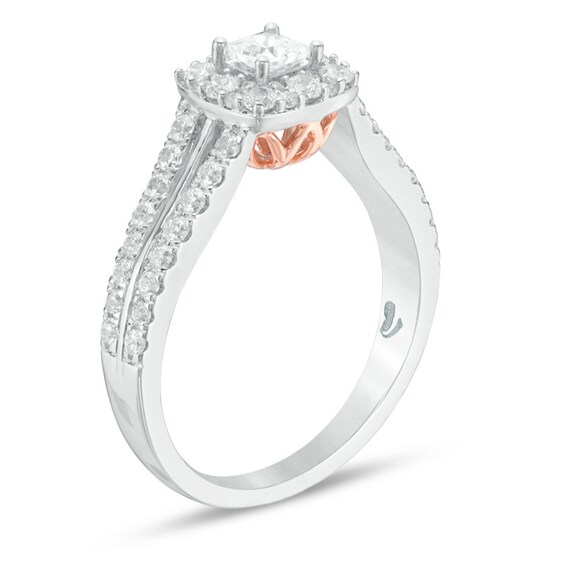 Previously Owned - Love's Destiny by Peoples 1 CT. T.w. Princess-Cut Diamond Engagement Ring in 14K Two-Tone Gold