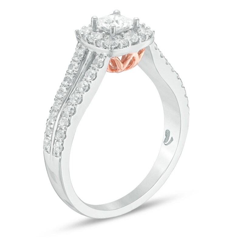 Previously Owned - Love's Destiny by Peoples 1 CT. T.W. Princess-Cut Diamond Engagement Ring in 14K Two-Tone Gold