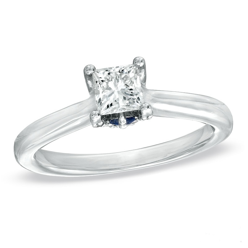 Previously Owned - Vera Wang Love Collection 1/2 CT. T.W. Princess-Cut Diamond Engagement Ring in 14K White Gold