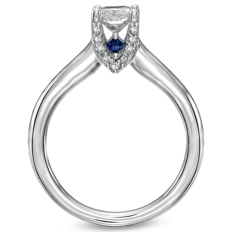 Main Image 2 of Previously Owned - Vera Wang Love Collection 1/2 CT. T.W. Princess-Cut Diamond Engagement Ring in 14K White Gold