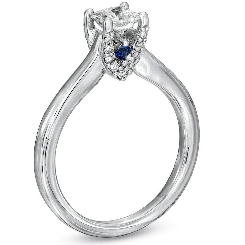 Main Image 3 of Previously Owned - Vera Wang Love Collection 1/2 CT. T.W. Princess-Cut Diamond Engagement Ring in 14K White Gold
