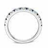 Thumbnail Image 3 of Previously Owned - Vera Wang Love Collection 1/8 CT. T.W. Diamond and Blue Sapphire Wedding Band in 14K White Gold