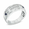 Thumbnail Image 1 of Previously Owned - Vera Wang Love Collection Men's 1/2 CT. T.W. Diamond Double Row Wedding Band in 14K White Gold