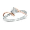 Thumbnail Image 1 of Previously Owned - 1/10 CT. T.W. Multi-Diamond Bypass Ring in 10K Two-Tone Gold