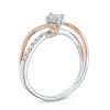 Thumbnail Image 2 of Previously Owned - 1/10 CT. T.W. Multi-Diamond Bypass Ring in 10K Two-Tone Gold