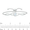 Thumbnail Image 2 of Previously Owned - 7.0mm Lab-Created Opal and White Sapphire Twisted Bypass Bolo Bracelet in Sterling Silver - 9.0"