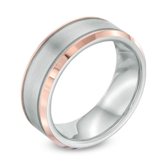 Previously Owned - 8.0mm Rose IP Satin Wedding Band in Tantalum