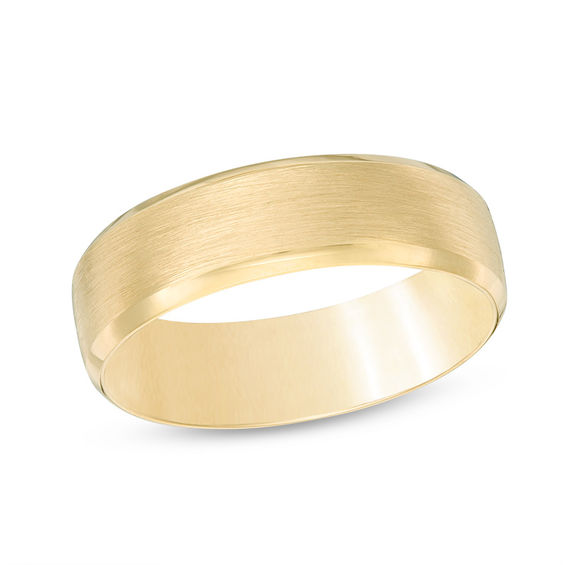 Previously Owned - Men's 6.0mm Comfort Fit Brushed Center Wedding Band in 10K White Gold
