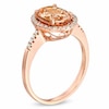 Thumbnail Image 2 of Previously Owned - Oval Morganite and 1/5 CT. T.W. Diamond Frame Ring in 10K Rose Gold