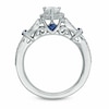 Thumbnail Image 3 of Previously Owned - Vera Wang Love Collection 5/8 CT. T.W. Pear-Shaped Diamond and Blue Sapphire Ring in 14K White Gold