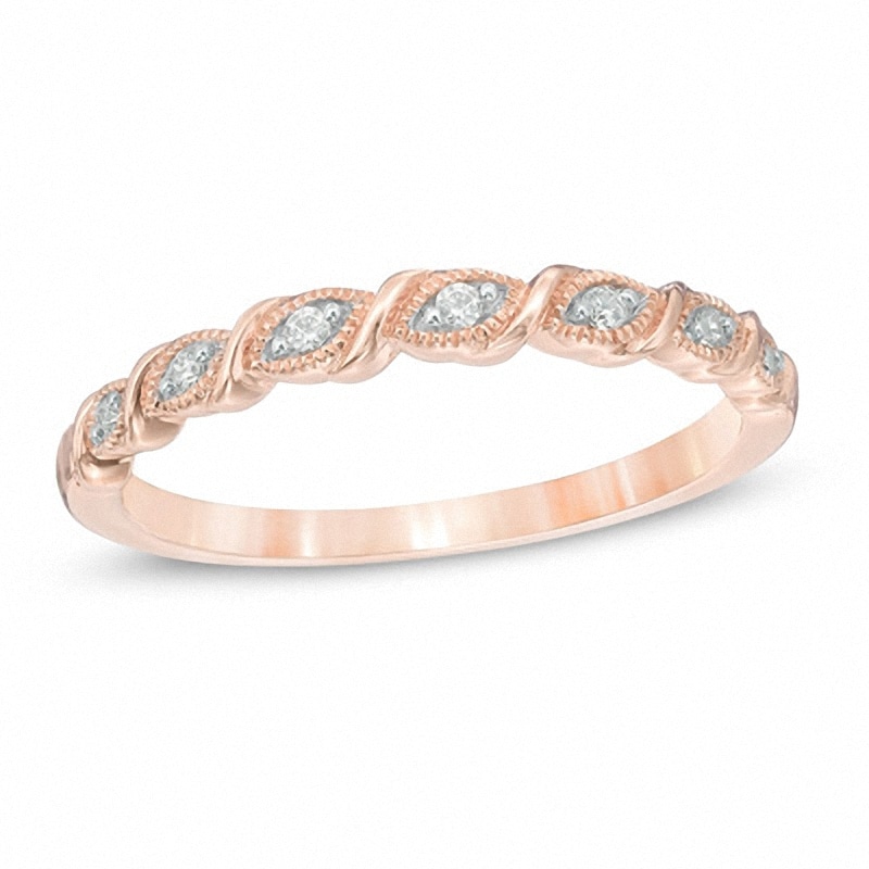 Previously Owned - Diamond Accent Vintage-Style Cascading Band in 10K Rose Gold