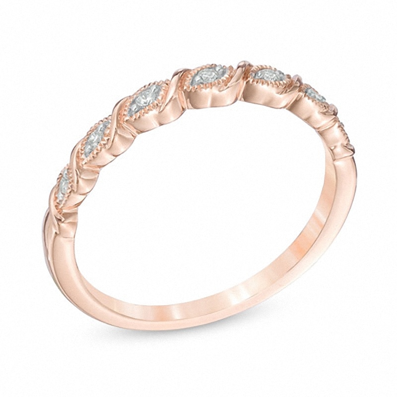 Main Image 2 of Previously Owned - Diamond Accent Vintage-Style Cascading Band in 10K Rose Gold