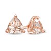 Thumbnail Image 1 of Previously Owned - 5.0mm Trillion-Cut Morganite Solitaire Stud Earrings in 10K Rose Gold