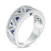 Thumbnail Image 1 of Previously Owned - Vera Wang Love Collection 1/3 CT. T.W. Diamond and Blue Sapphire Band in 14K White Gold