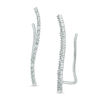 Thumbnail Image 1 of Previously Owned - Diamond Accent Curved Crawler Earrings in 10K White Gold