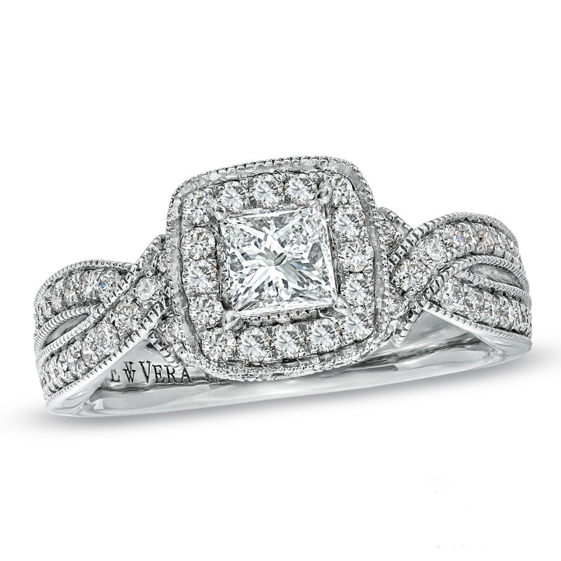 Previously Owned - Vera Wang Love Collection 1-1/5 CT. T.W. Princess-Cut Diamond Ring in 14K White Gold