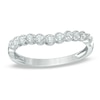 Thumbnail Image 1 of Previously Owned - 1/4 CT. T.W. Diamond Frame Contour Wedding Band in 14K White Gold