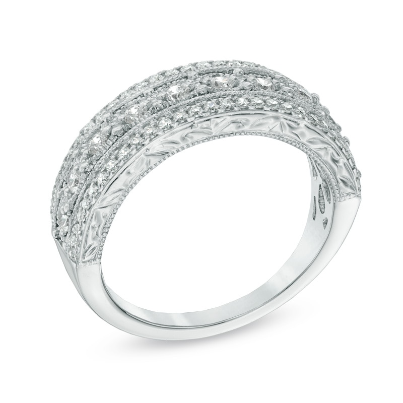 Main Image 2 of Previously Owned - 1/2 CT. T.W. Diamond Vintage-Style Band in 10K White Gold