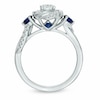 Thumbnail Image 2 of Previously Owned - Vera Wang Love Collection 5/8 CT. T.W. Diamond and Blue Sapphire Engagement Ring in 14K White Gold