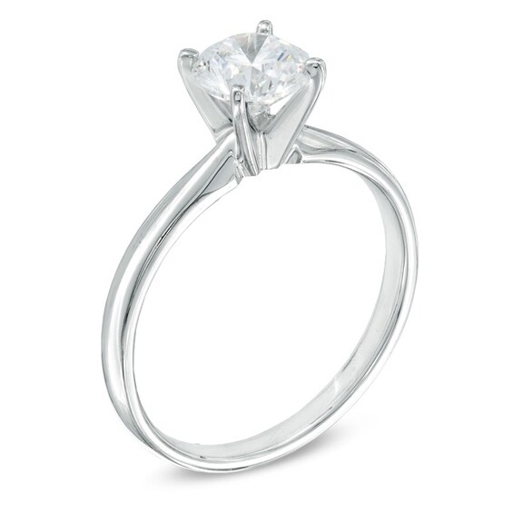Previously Owned - 1 CT. Diamond Solitaire Engagement Ring in 14K White Gold (K/I3)