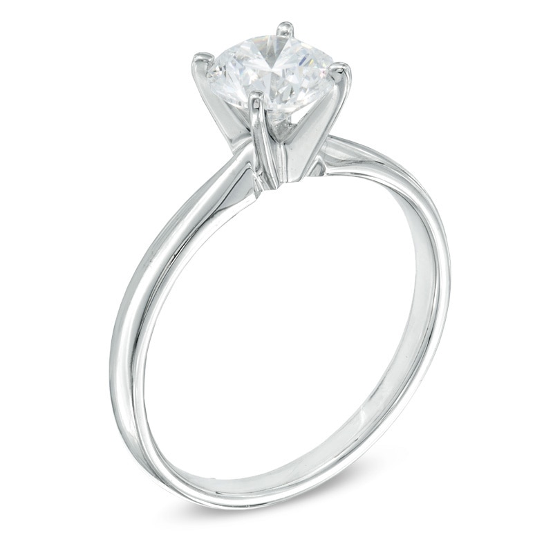 Main Image 2 of Previously Owned - 1 CT. Diamond Solitaire Engagement Ring in 14K White Gold (K/I3)