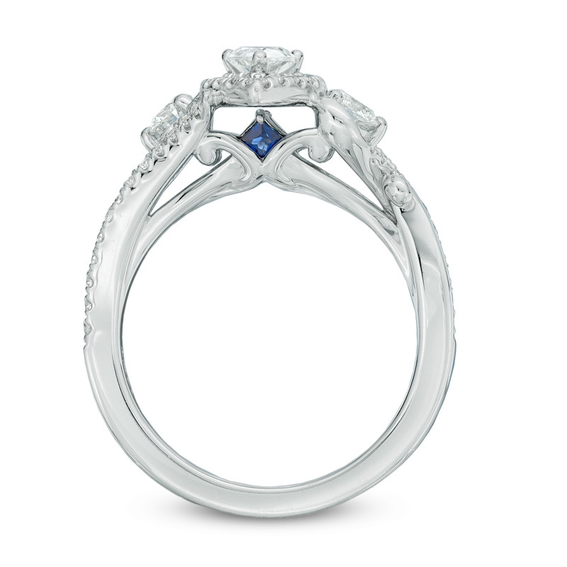 Previously Owned - Vera Wang Love Collection 1 CT. T.W. Pear-Shaped Diamond Three Stone Ring in 14K White Gold