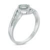Thumbnail Image 2 of Previously Owned - 1/10 CT. T.W. Diamond Cluster Square Frame Bypass Ring in Sterling Silver