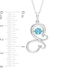 Thumbnail Image 2 of Previously Owned - 5.0mm Swiss Blue Topaz Butterfly Pendant in Sterling Silver