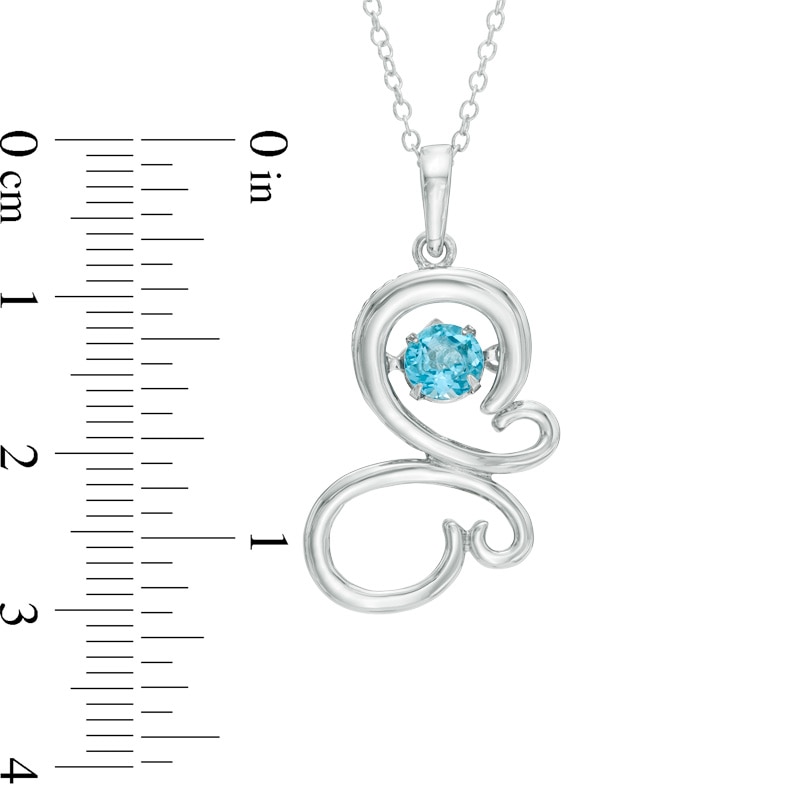 Main Image 2 of Previously Owned - 5.0mm Swiss Blue Topaz Butterfly Pendant in Sterling Silver