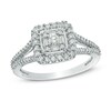 Thumbnail Image 1 of Previously Owned - 1/2 CT. T.W. Diamond Square Frame Split Shank Ring in 10K White Gold