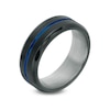 Thumbnail Image 2 of Previously Owned - 8.0mm Two-Tone Wedding Band in IP Stainless Steel
