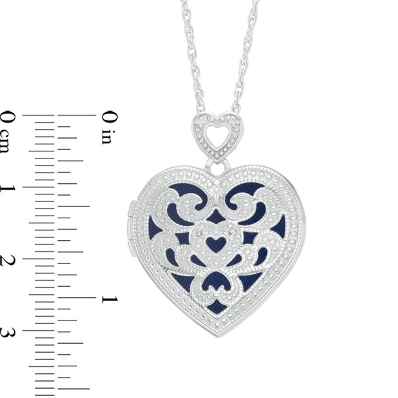 Previously Owned - Diamond Accent Filigree Heart Locket in Sterling Silver