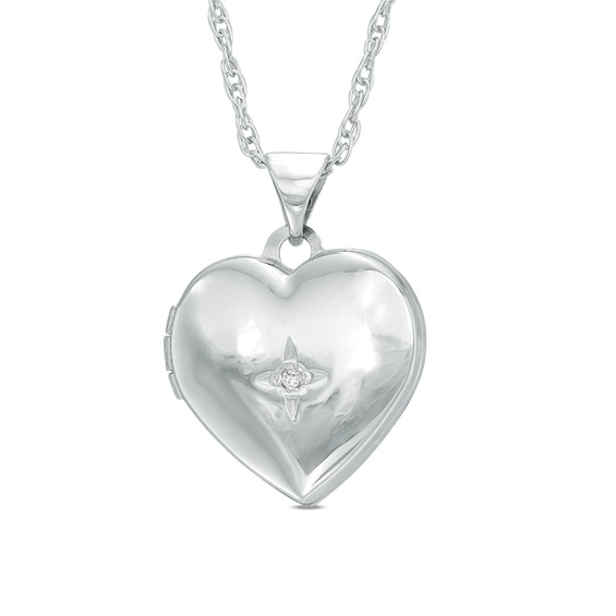 Previously Owned - Diamond Accent Heart Locket in Sterling Silver