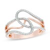 Thumbnail Image 1 of Previously Owned - 1/6 CT. T.W. Diamond Abstract Loop Ring in 10K Rose Gold