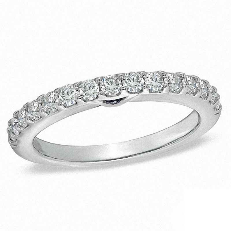 Main Image 1 of Previously Owned - Vera Wang LOVE Collection 1/2 CT. T.W. Diamond Anniversary Band in 14K White Gold
