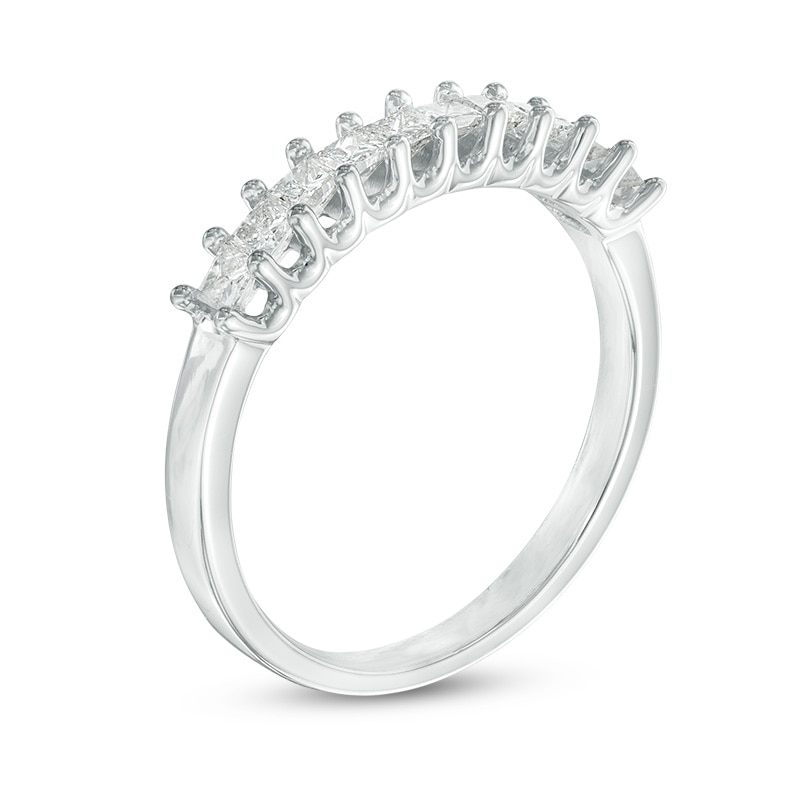 Main Image 2 of Previously Owned - 1/2 CT. T.W. Princess-Cut Diamond Wedding Band in 14K White Gold
