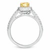 Thumbnail Image 3 of Previously Owned - 1-1/8 CT. T.W. Cushion-Cut Yellow Diamond Frame Bridal Set in 18K White Gold (P/SI2)