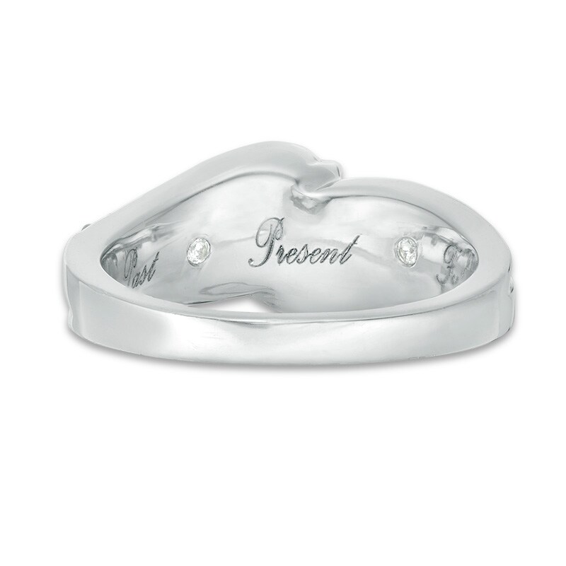 Main Image 4 of Previously Owned - 1 CT. T.W. Diamond Three Stone Swirl Engagement Ring in 14K White Gold