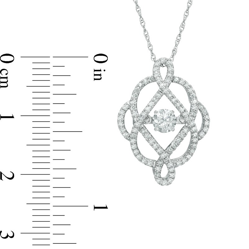Main Image 2 of Previously Owned - 1/2 CT. T.W. Diamond Scrollwork Pendant in 10K White Gold