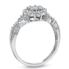 Thumbnail Image 2 of Previously Owned - 1/2 CT. T.W. Diamond Flower Twist Shank Ring in 10K White Gold