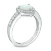 Thumbnail Image 2 of Previously Owned - 7.0mm Heart-Shaped Lab-Created Opal and White Sapphire Frame Ring in Sterling Silver