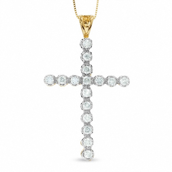Previously Owned - 1 CT. T.w. Diamond Cross Pendant in 10K Gold