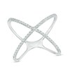 Thumbnail Image 1 of Previously Owned - 1/8 CT. T.W. Diamond Criss-Cross Orbit Ring in Sterling Silver