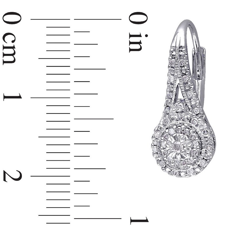 Main Image 3 of Previously Owned - 1/4 CT. T.W. Composite Diamond Vintage-Style Drop Earrings in Sterling Silver