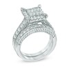 Thumbnail Image 2 of Previously Owned - 2 CT. T.W. Princess-Cut Quad Diamond Frame Bridal Set in 14K White Gold